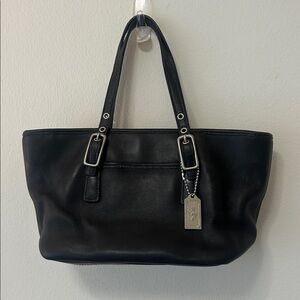 Y2k COACH MINI MARKET TOTE HANDBAG BLACK LEATHER